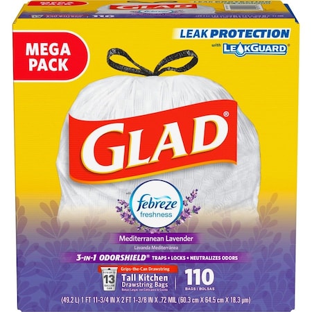 Glad 13 gal Trash Bags, 0.72 mil (18 Micron), White CLO79157